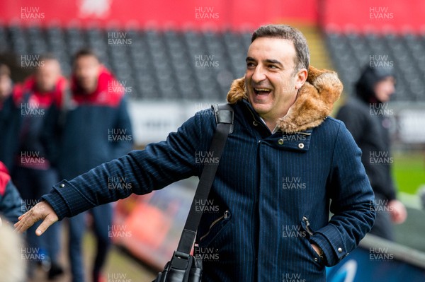 100218 - Swansea City v Burnley - Premier League - Swansea Manager, Carlos Carvalhal arrives at the Liberty Stadium