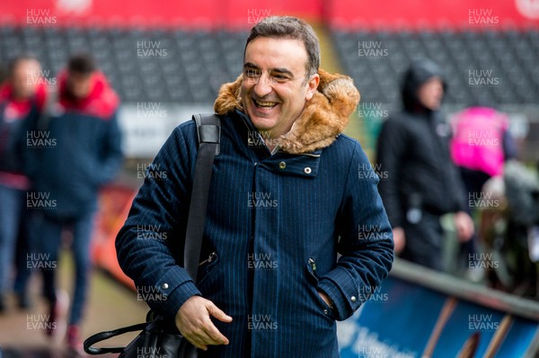 100218 - Swansea City v Burnley - Premier League - Swansea Manager, Carlos Carvalhal arrives at the Liberty Stadium