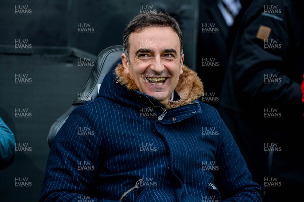 100218 - Swansea City v Burnley - Premier League - Carlos Carvalhal reacts ahead of the game 