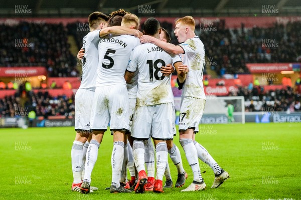 100218 - Swansea City v Burnley - Premier League - Ki Sung Yueng of Swansea City Celebrates his goal 
