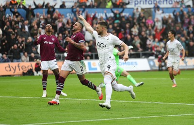 120926 Swansea City v Burnley, EFL Sky Bet Championship - Zan Vipotnik of Swansea City celebrates after scoring the third goal