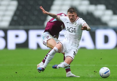 120926 Swansea City v Burnley, EFL Sky Bet Championship - Josh Tymon of Swansea City is brought down by Oliver Sonne of Burnley