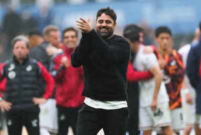 120926 Swansea City v Burnley, EFL Sky Bet Championship - Swansea City head coach Vitor Matos celebrates at the end of the match
