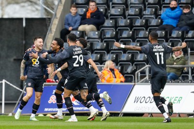 150325 - Swansea City v Burnley - Sky Bet Championship - Josh Brownhill of Burnley celebrates after scoring