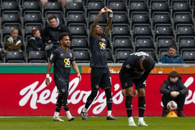 150325 - Swansea City v Burnley - Sky Bet Championship - Jaidon Anthony of Burnley celebrates after scoring