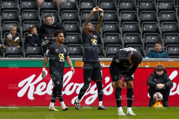 150325 - Swansea City v Burnley - Sky Bet Championship - Jaidon Anthony of Burnley celebrates after scoring