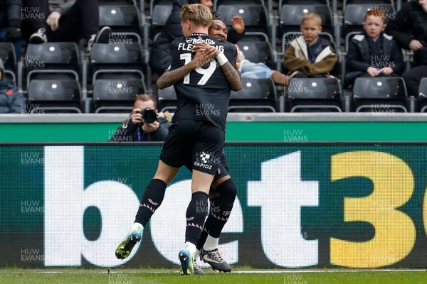 150325 - Swansea City v Burnley - Sky Bet Championship - Jaidon Anthony of Burnley celebrates after scoring