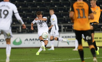 280819 - Swansea City v Cambridge United, Carabao Cup, Round 2 - Tom Carroll of Swansea City fires a shot at goal