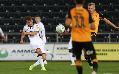 280819 - Swansea City v Cambridge United, Carabao Cup, Round 2 - Tom Carroll of Swansea City fires a shot at goal