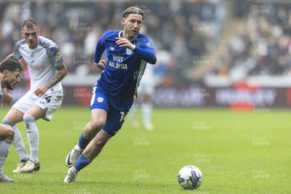 160324 - Swansea City v Cardiff City - Sky Bet Championship - Josh Bowler of Cardiff City in action