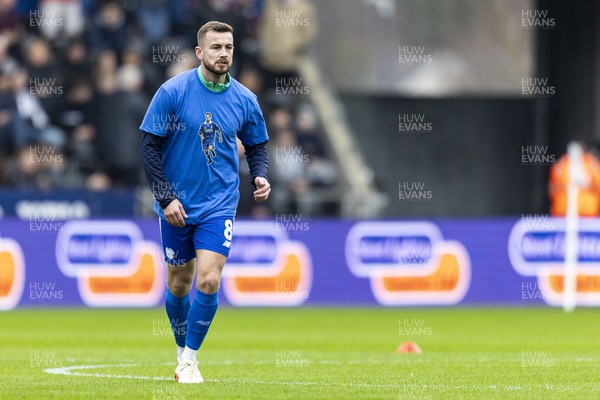 160324 - Swansea City v Cardiff City - Sky Bet Championship - Joe Ralls of Cardiff City during the warm up