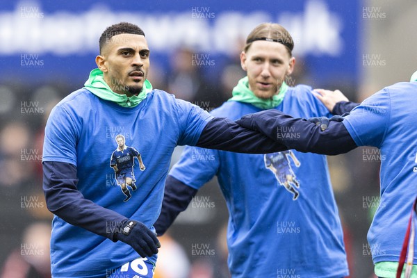 160324 - Swansea City v Cardiff City - Sky Bet Championship - Karlan Grant of Cardiff City during the warm up