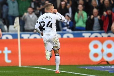 171021 - Swansea City v Cardiff City - Sky Bet Championship - Jake Bidwell of Swansea City celebrates scoring his side's third goal 