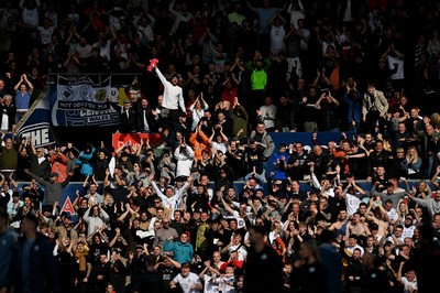 171021 - Swansea City v Cardiff City - Sky Bet Championship - Fans of Swansea City celebrate at full time 