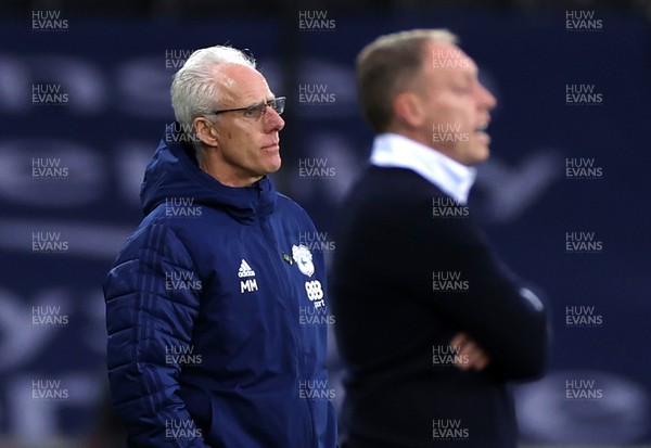 200321 - Swansea City v Cardiff City - SkyBet Championship - Cardiff City Manager Mick McCarthy and Swansea City Manager Steve Cooper