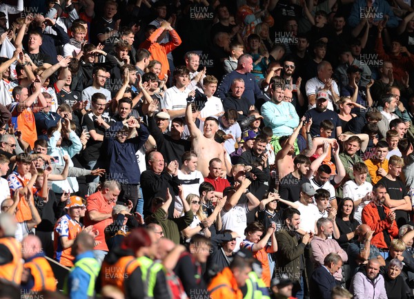 231022 - Swansea City v Cardiff City, South Wales Derby - SkyBet Championship - Swansea fans celebrate