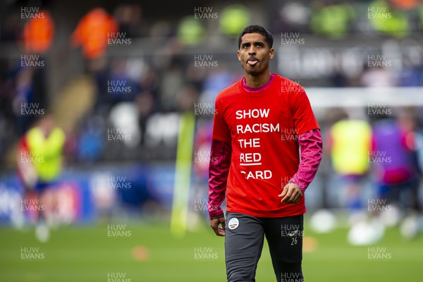 231022 - Swansea City v Cardiff City - Sky Bet Championship - Kyle Naughton of Swansea City during the warm up