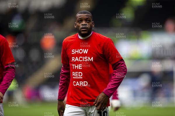 231022 - Swansea City v Cardiff City - Sky Bet Championship - Olivier Ntcham of Swansea City during the warm up