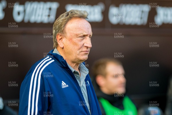 271019 - Swansea City v Cardiff City - SkyBet Championship - Cardiff City Manager Neil Warnock looks on 
