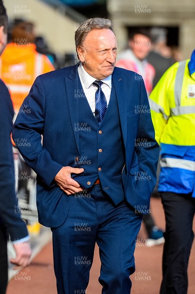 271019 - Swansea City v Cardiff City - SkyBet Championship - Cardiff City Manager Neil Warnock arrives at the stadium 