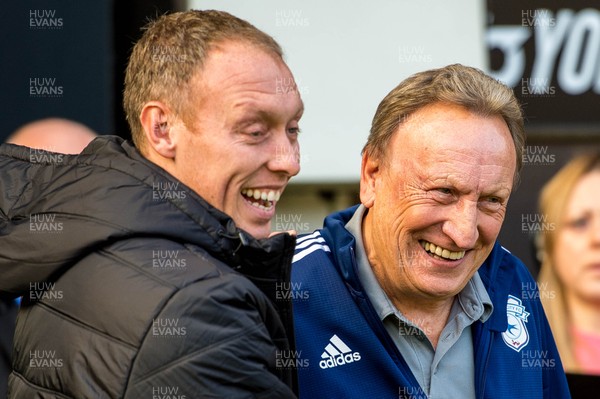 271019 - Swansea City v Cardiff City - SkyBet Championship - ( L-R )  Swansea City Manager Steve Cooper and Cardiff City Manager Neil Warnock 