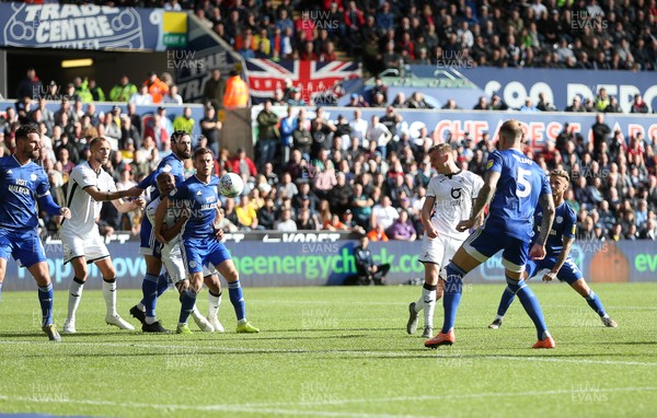 271019 - Swansea City v Cardiff City - SkyBet Championship - Ben Wilmot of Swansea City scores the first goal of the game