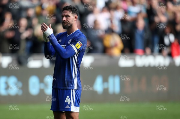 271019 - Swansea City v Cardiff City - SkyBet Championship - Sean Morrison of Cardiff City thanks the fans