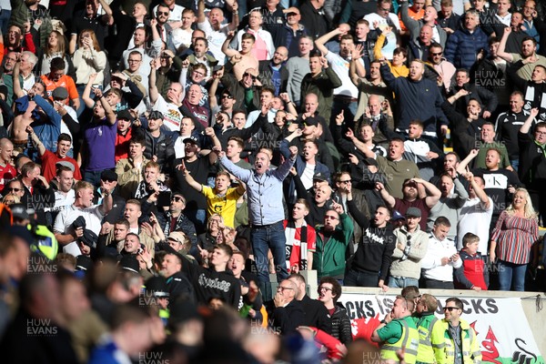 271019 - Swansea City v Cardiff City - SkyBet Championship - Swansea fans celebrate at full time