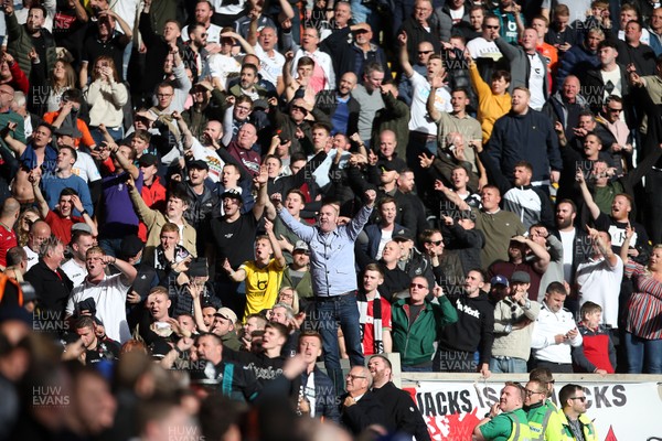 271019 - Swansea City v Cardiff City - SkyBet Championship - Swansea fans celebrate at full time