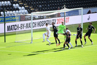 010826 - Swansea City v CD Leganes - Preseason Friendly - Zan Vipotnik of Swansea City heads on goal