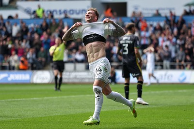 020526 - Swansea City v Charlton Athletic - Sky Bet Championship - Josh Tymon of Swansea City reacts as his goal is ruled offside