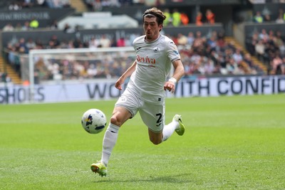 020526 - Swansea City v Charlton Athletic - Sky Bet Championship - Josh Key of Swansea City chases the ball