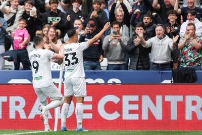 020526 - Swansea City v Charlton Athletic - Sky Bet Championship - Adam Idah of Swansea City celebrates scoring his teams first goal