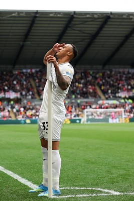 020526 - Swansea City v Charlton Athletic - Sky Bet Championship - Adam Idah of Swansea City celebrates scoring his teams second goal