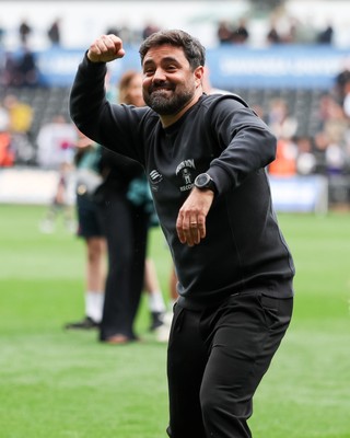 020526 - Swansea City v Charlton Athletic - Sky Bet Championship - Vitor Matos Manager of Swansea City celebrates at full time