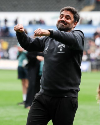 020526 - Swansea City v Charlton Athletic - Sky Bet Championship - Vitor Matos Manager of Swansea City celebrates at full time