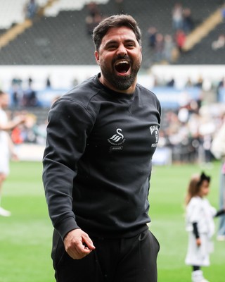 020526 - Swansea City v Charlton Athletic - Sky Bet Championship - Vitor Matos Manager of Swansea City celebrates at full time
