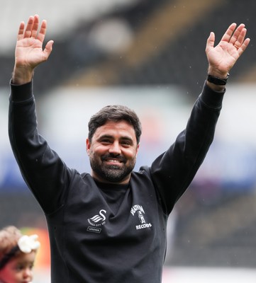020526 - Swansea City v Charlton Athletic - Sky Bet Championship - Vitor Matos Manager of Swansea City celebrates at full time