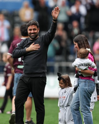 020526 - Swansea City v Charlton Athletic - Sky Bet Championship - Vitor Matos Manager of Swansea City celebrates at full time
