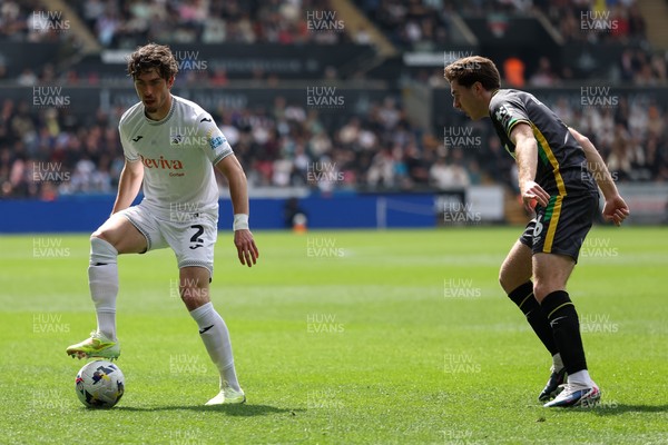020526 - Swansea City v Charlton Athletic - Sky Bet Championship - Josh Key of Swansea City attacks with pressure from Conor Coventry of Charlton Athletic