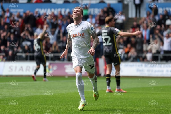020526 - Swansea City v Charlton Athletic - Sky Bet Championship - Josh Tymon of Swansea City reacts as his goal is ruled offside