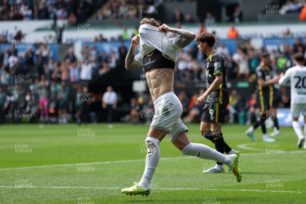 020526 - Swansea City v Charlton Athletic - Sky Bet Championship - Josh Tymon of Swansea City reacts as his goal is ruled offside