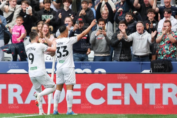 020526 - Swansea City v Charlton Athletic - Sky Bet Championship - Adam Idah of Swansea City celebrates scoring his teams first goal