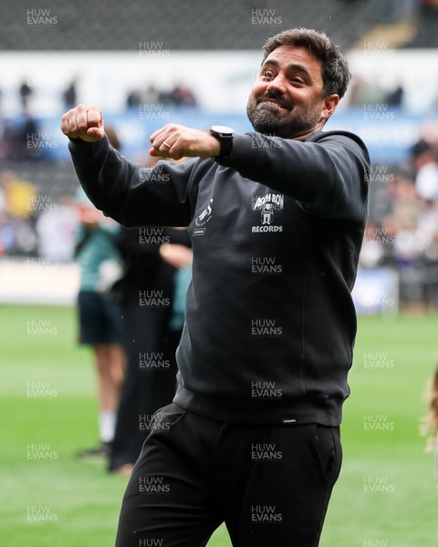 020526 - Swansea City v Charlton Athletic - Sky Bet Championship - Vitor Matos Manager of Swansea City celebrates at full time