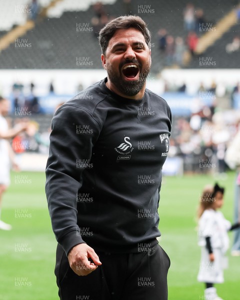 020526 - Swansea City v Charlton Athletic - Sky Bet Championship - Vitor Matos Manager of Swansea City celebrates at full time
