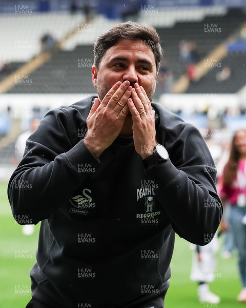 020526 - Swansea City v Charlton Athletic - Sky Bet Championship - Vitor Matos Manager of Swansea City celebrates at full time