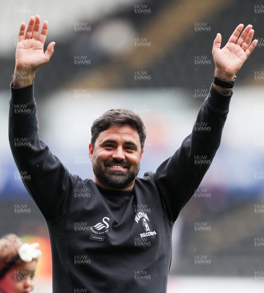 020526 - Swansea City v Charlton Athletic - Sky Bet Championship - Vitor Matos Manager of Swansea City celebrates at full time