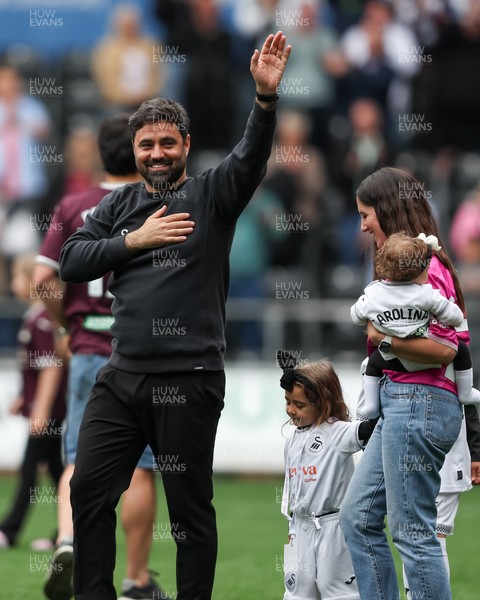 020526 - Swansea City v Charlton Athletic - Sky Bet Championship - Vitor Matos Manager of Swansea City celebrates at full time