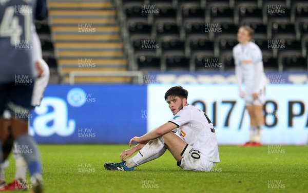 051217 - Swansea City U21s v Charlton Athletic FC - Checkatade Trophy - Dejected Cian Harries of Swansea City at full time
