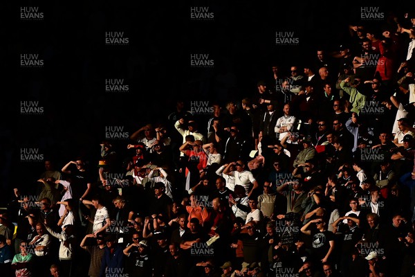 050322 - Swansea City v Coventry City - Sky Bet Championship - Swansea City fans watch on during the game 